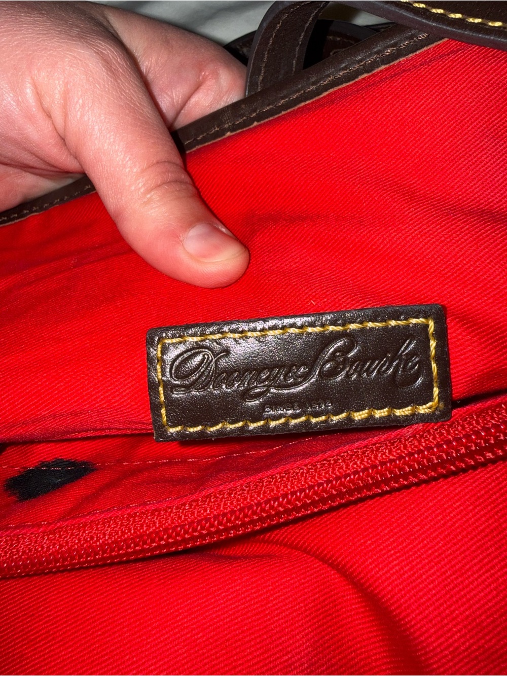 Dooney and Bourke Navy Suede Tote Bag - Picture 6 of 7
